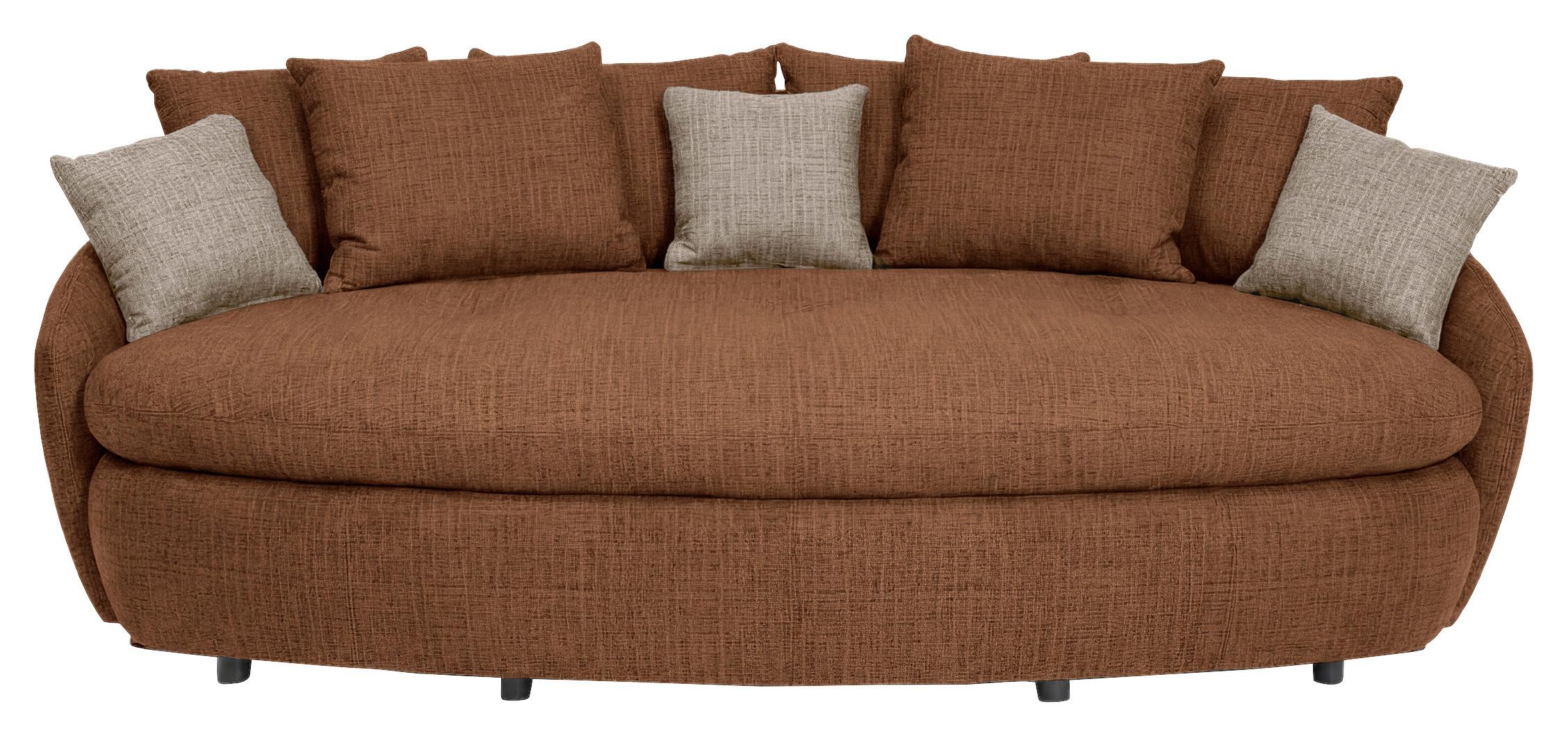 Megasofa Aruba 2 mit Kissen B: 238cm,terracotta Chenille - Terracotta/Schwarz, Trend, Textil (238/80/140cm) - Luca Bessoni