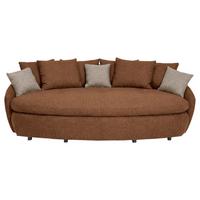 Megasofa Aruba 2 mit Kissen B: 238cm,terracotta Chenille - Terracotta/Schwarz, Trend, Textil (238/80/140cm) - Luca Bessoni