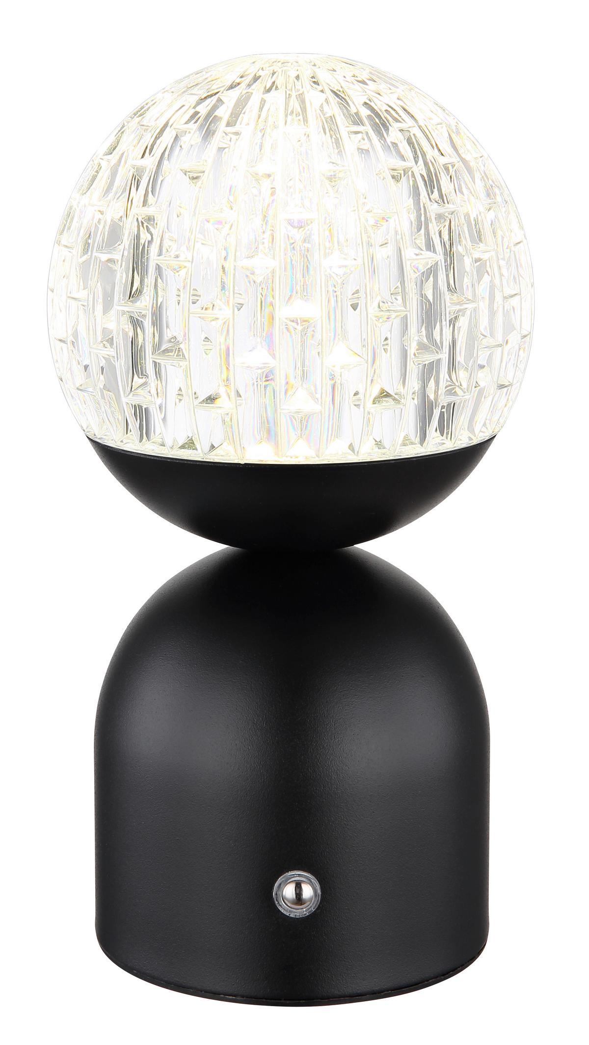 Akku-tischleuchte 21007s - Klar/Schwarz, Basics, Kunststoff/Metall (10,5/20cm) - Globo