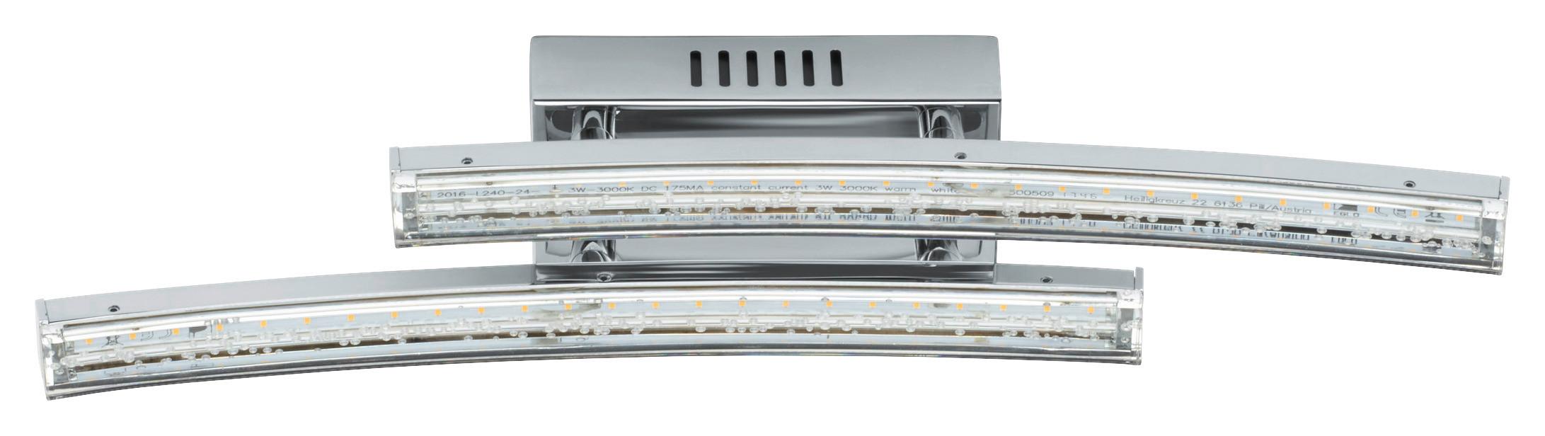 LED-Wandleuchte Pertini 2-Flammig - Chromfarben/Transparent, MODERN, Kunststoff/Metall (33cm)