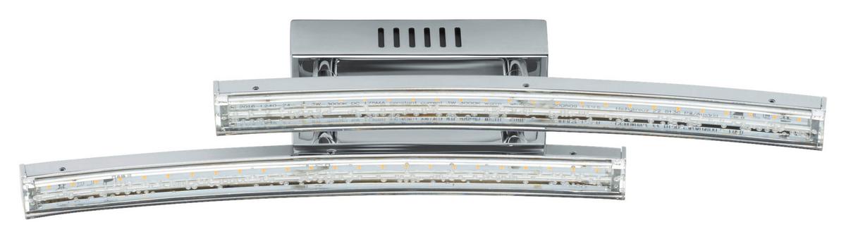 LED-Wandleuchte Pertini 2-Flammig - Chromfarben/Transparent, MODERN, Kunststoff/Metall (33cm)