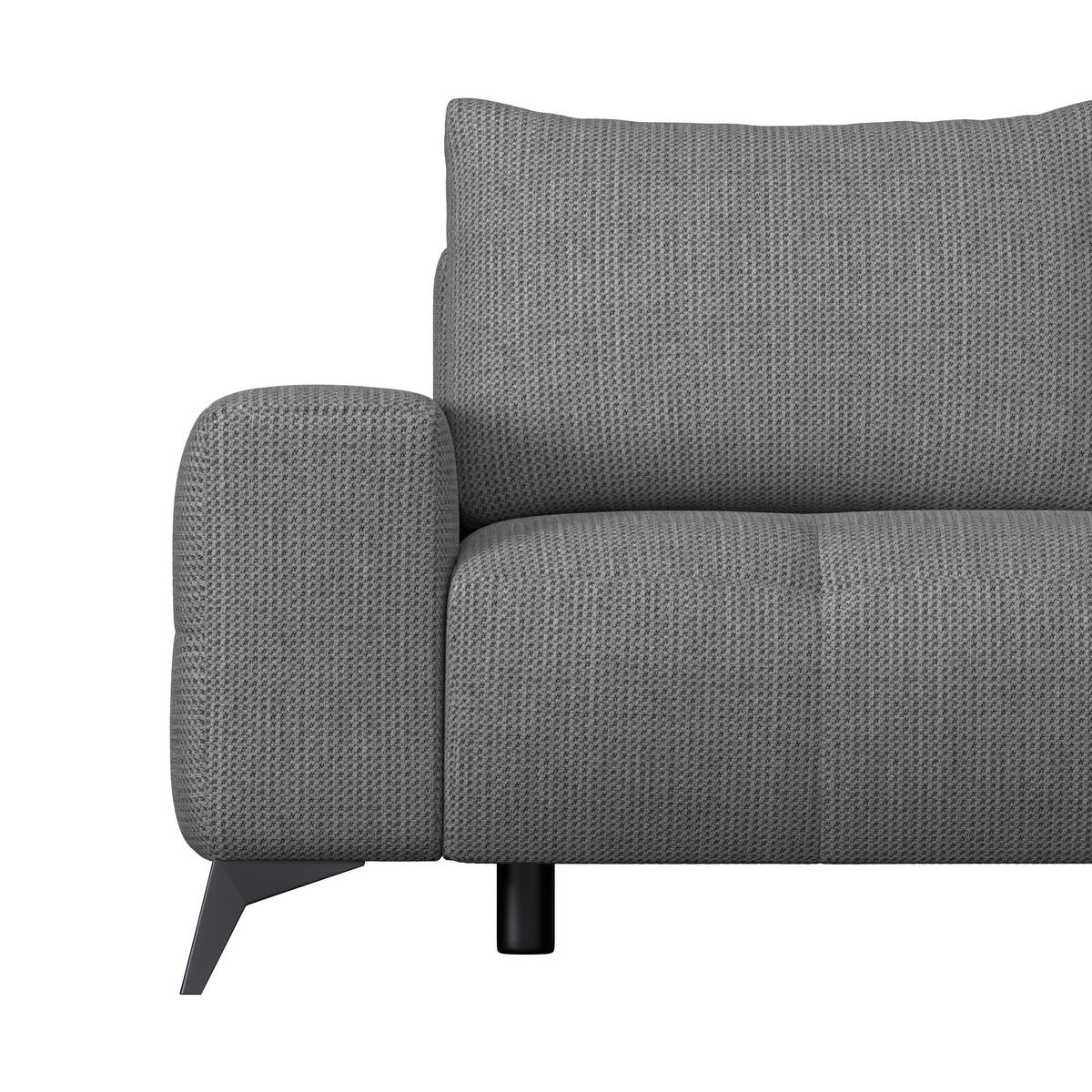 Ecksofa Mauro Anthrazit, mit Schlaffunktion - Anthrazit/Schwarz, Trend, Textil (290/175cm) - Luca Bessoni