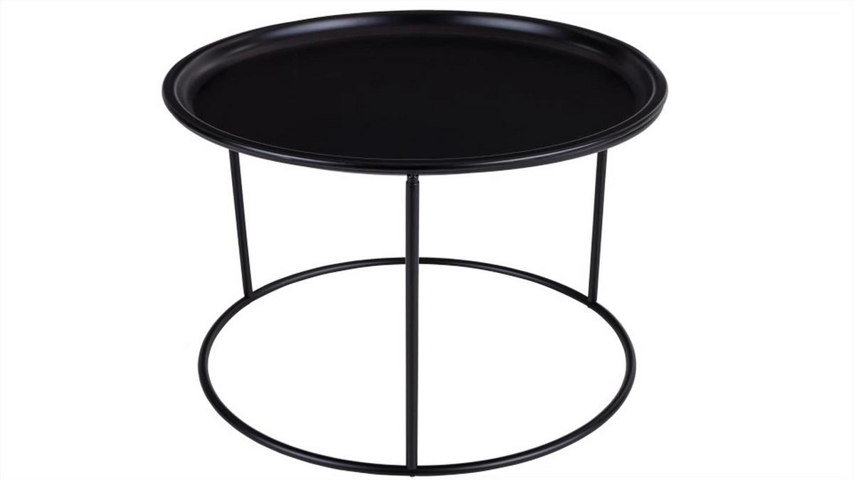 Couchtisch Rund Gusseisen Jackson, Schwarz - Schwarz, MODERN, Metall (56/37,5cm) - MID.YOU