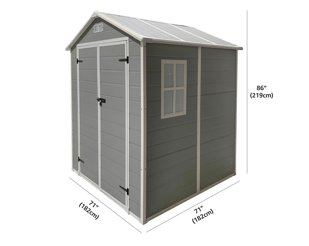 Gartenhaus Nantes - Grau, MODERN, Kunststoff/Metall (182/219/182cm) - Beldano