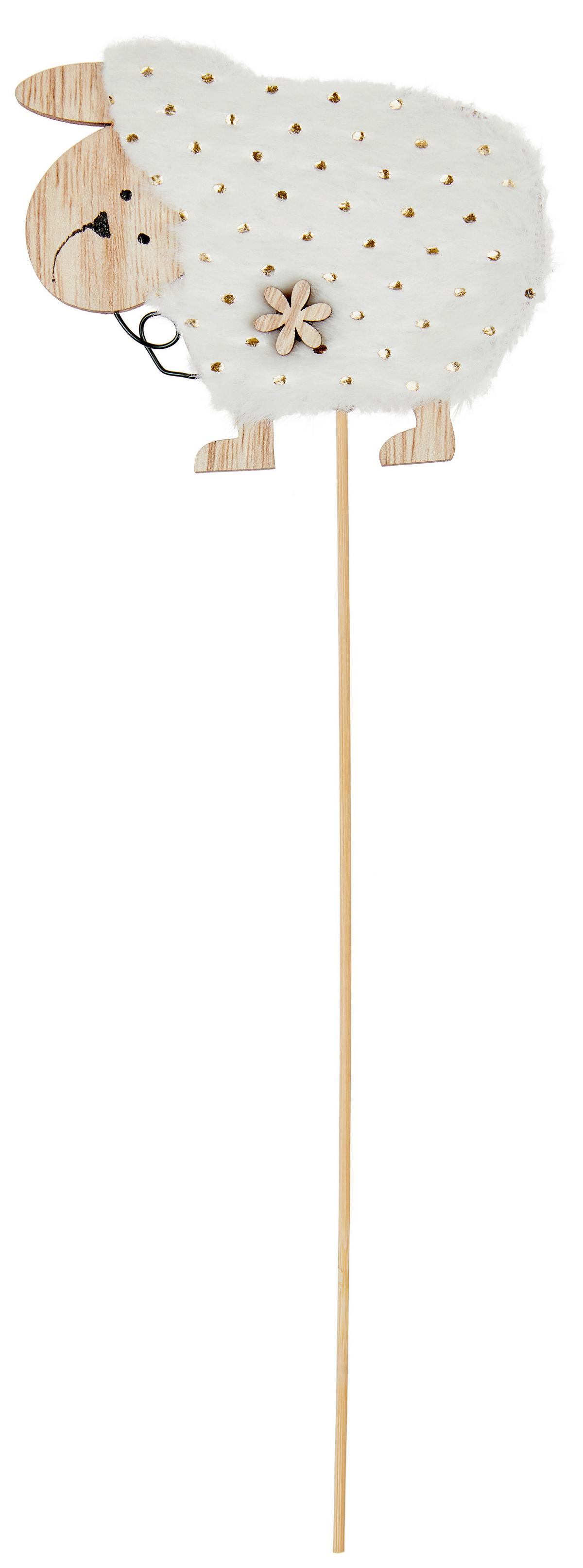 Dekostab Finola - Goldfarben/Naturfarben, MODERN, Holz/Textil (10/8/29cm) - Ondega