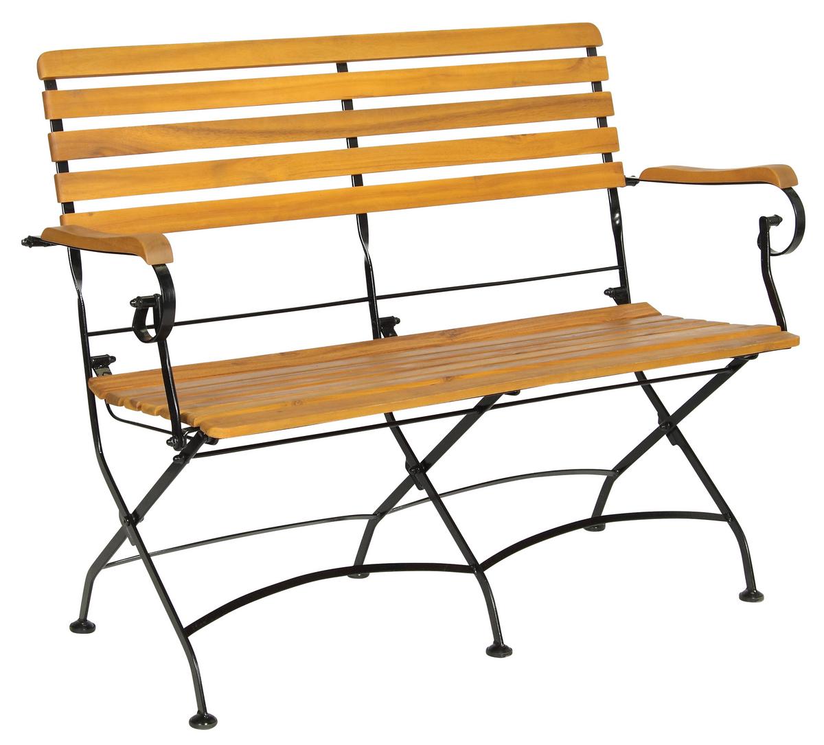 Gartengarnitur 4-Tlg Lindau Holz/Metall - Anthrazit/Akaziefarben, Basics, Holz/Metall (120/75/80cm) - Gardenson