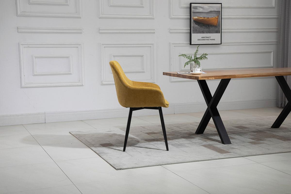 Armlehnstuhl-set Gelb B: 64 Cm - Gelb/Schwarz, MODERN, Textil/Metall (64/86/59cm) - Livetastic