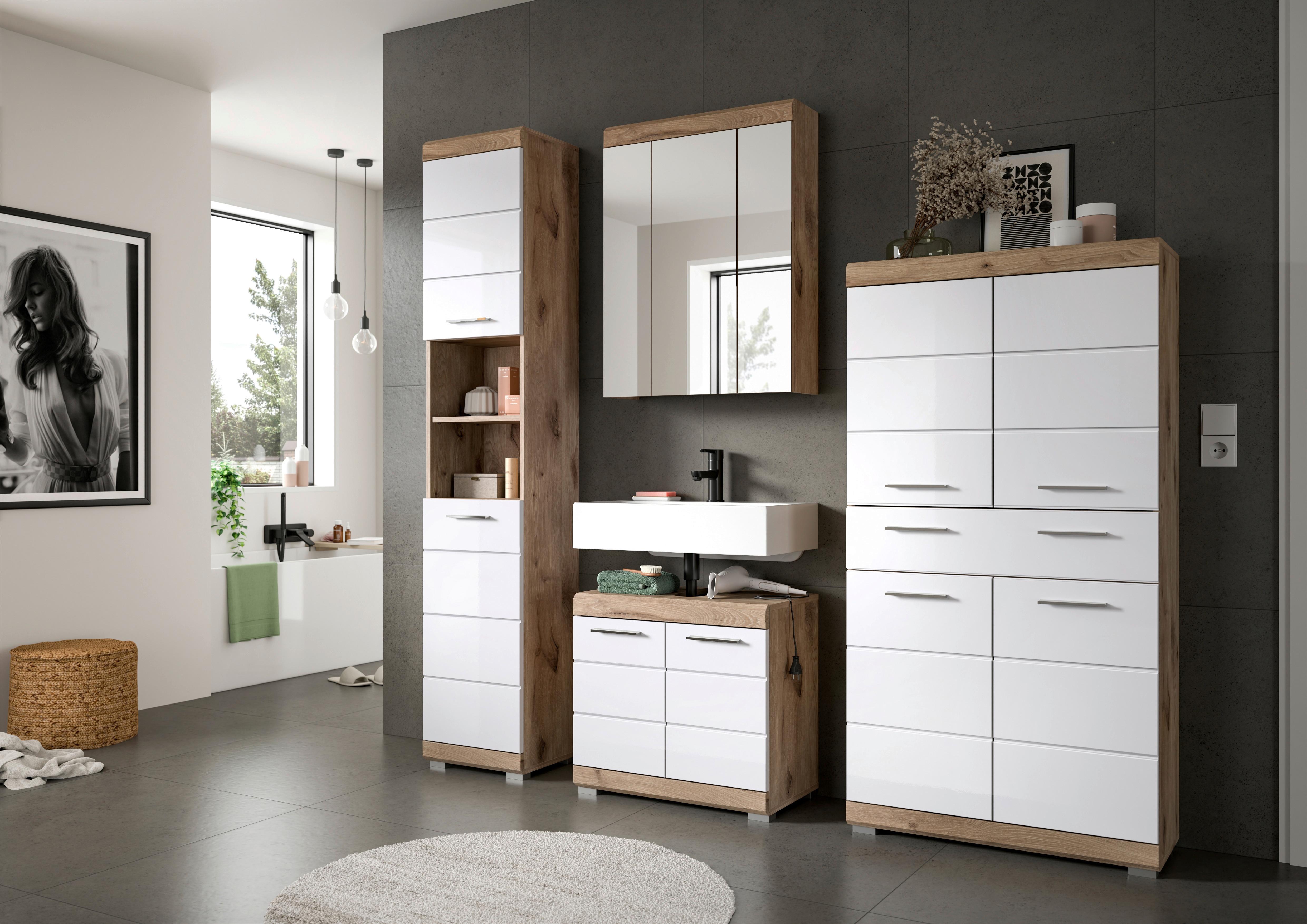 Spiegelschrank Wave Spiegelglas B: 60 cm - MODERN, Glas/Holzwerkstoff (60/79/18cm) - MID.YOU