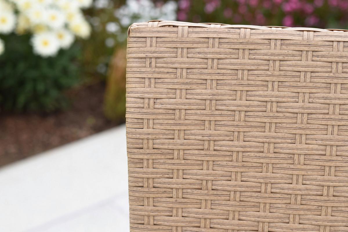 Gartentischgruppe Capri 7--Teilig. Aus Akazie - Naturfarben, KONVENTIONELL, Holz/Kunststoff - Gardenson