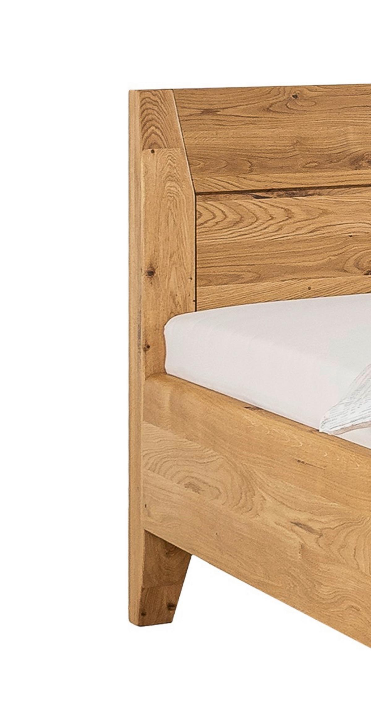 Bett Laura Naturfarben /Wildeiche 180x200cm - Wildeiche/Naturfarben, MODERN, Holz (180/200cm) - MID.YOU