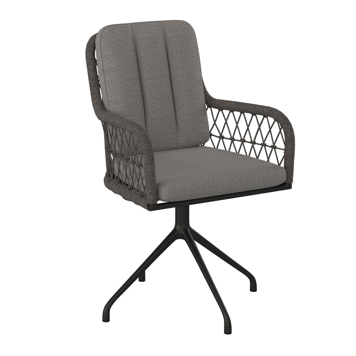 ZAHRADNÍ ŽIDLE BELLA - tmavě šedá/světle šedá, Moderní, kov/textil (59/61/80cm) - Mömax