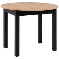 Esstisch Coburg 100 - Schwarz/Eiche Artisan, Basics, Holzwerkstoff (100/75cm) - MID.YOU