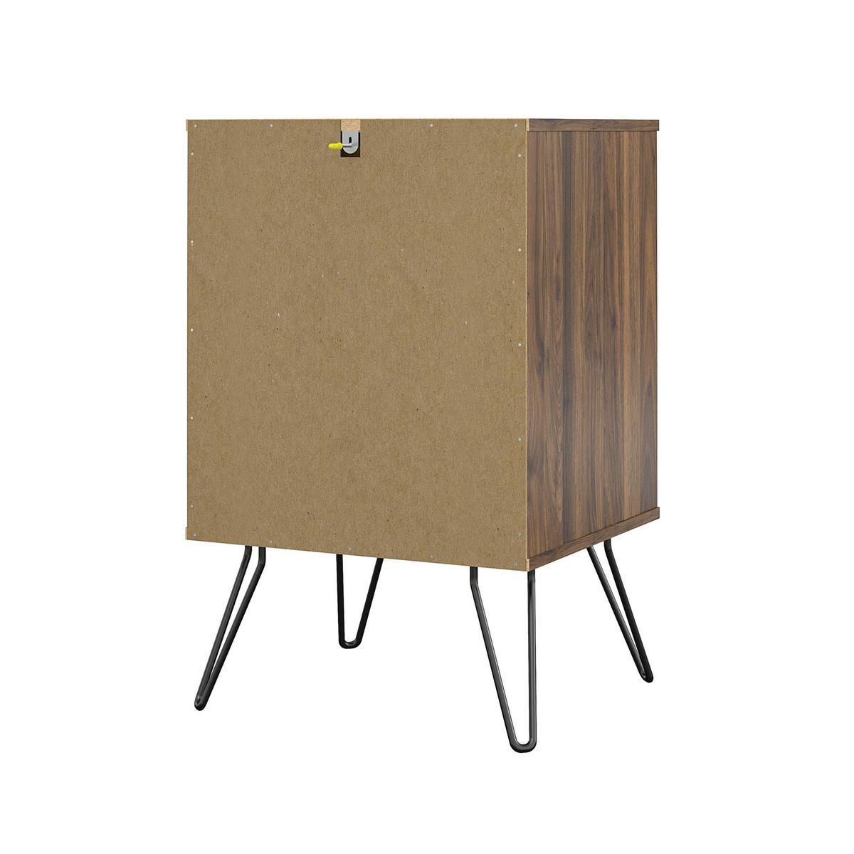 Weinregal Concord Walnussfarben H: 80 cm - Walnussfarben/Schwarz, Design, Holzwerkstoff/Metall (51/80/45cm) - MID.YOU
