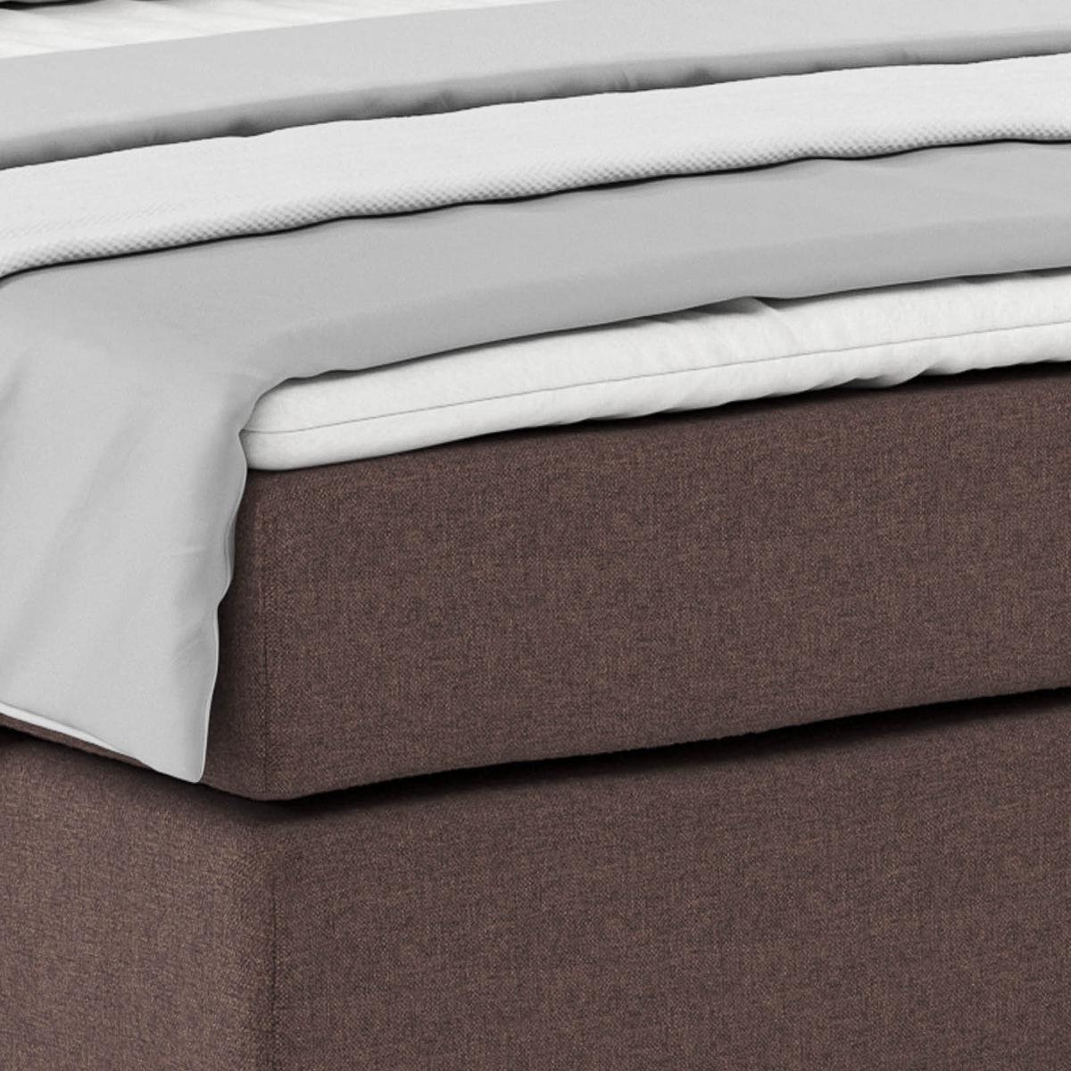 Posteľ Boxspring NERO PL: 140/200 cm, hnedá - hnedá/chrómová, Konventionell, kov/textil (140/200cm)