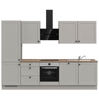 Kuchyňská linka 300 cm, kamenná sivá supermatná - šedá/černá, Moderní, kov/kompozitní dřevo (300cm) - Nobilia