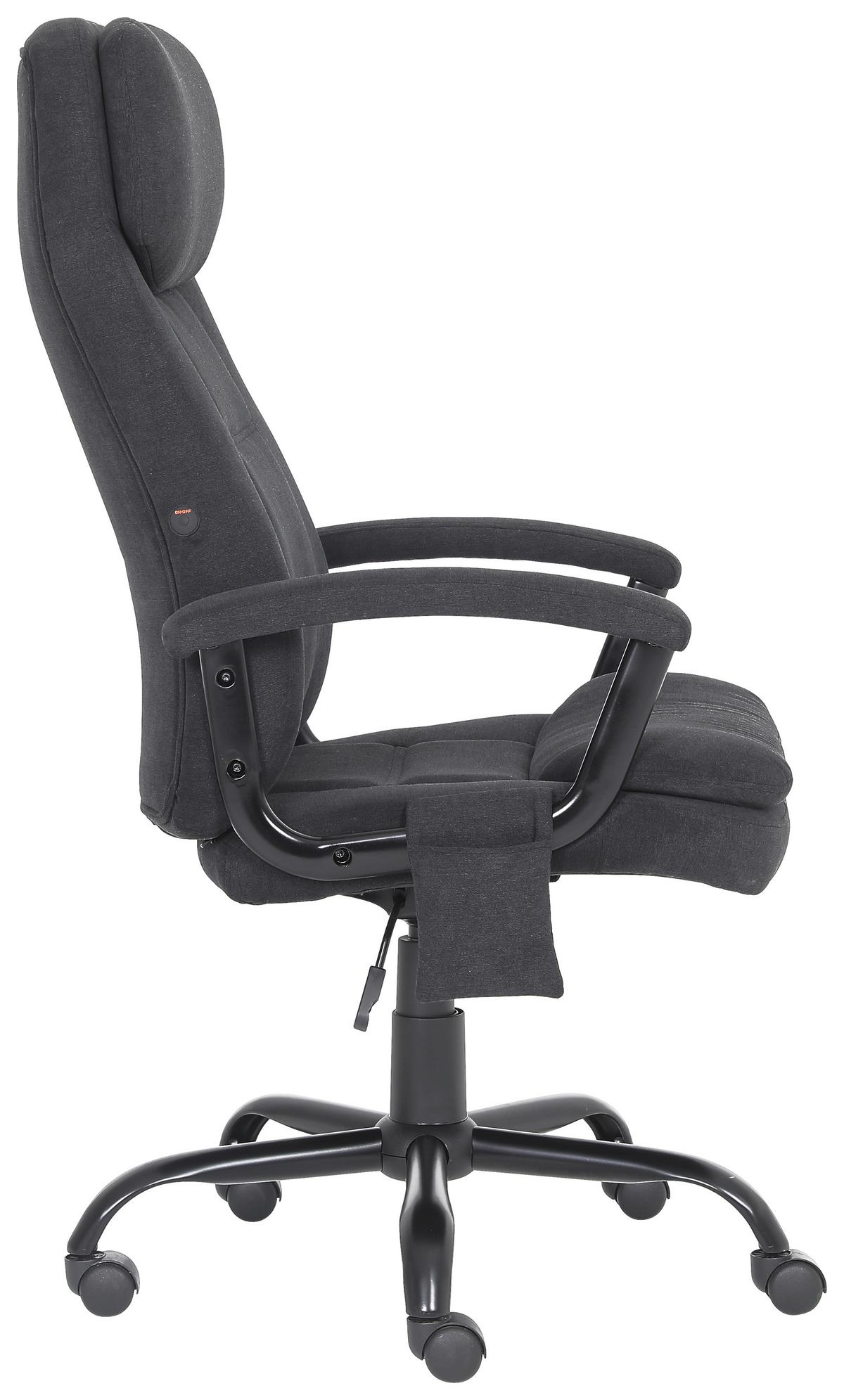 Chefsessel Massage Dunkelgrau B: 62 cm - Dunkelgrau/Schwarz, Trend, Kunststoff/Textil (62/115/60cm)