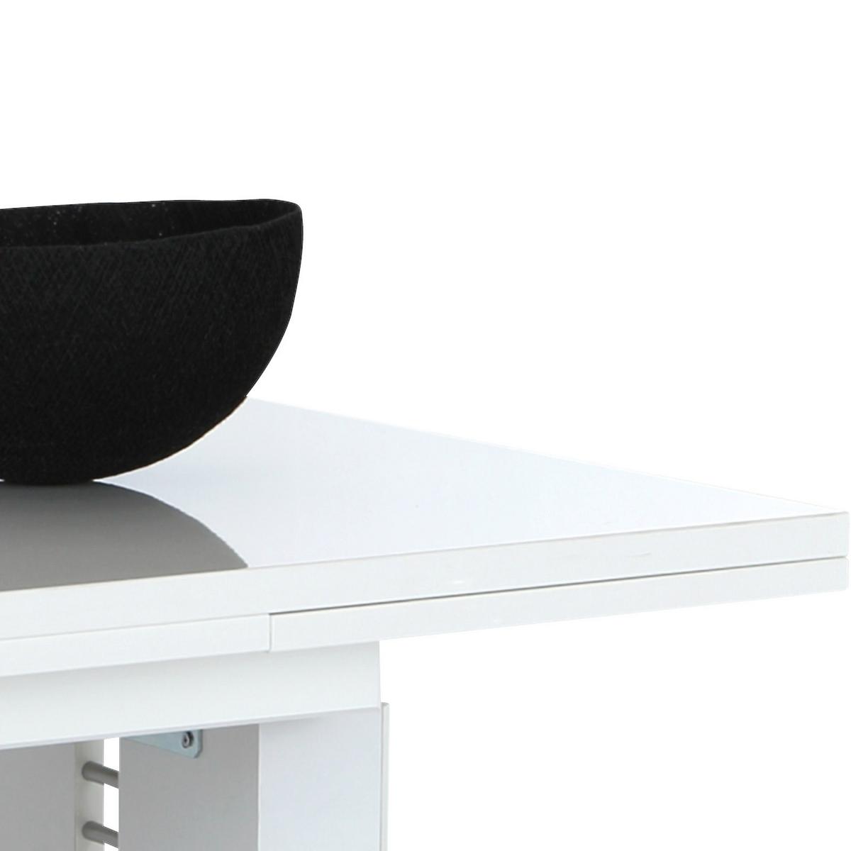 Coutisch Dario Rund Weiß Ausziehbar U. Höhenverstellbar - Weiß, MODERN, Holzwerkstoff (110-180/68/50-60cm) - MID.YOU