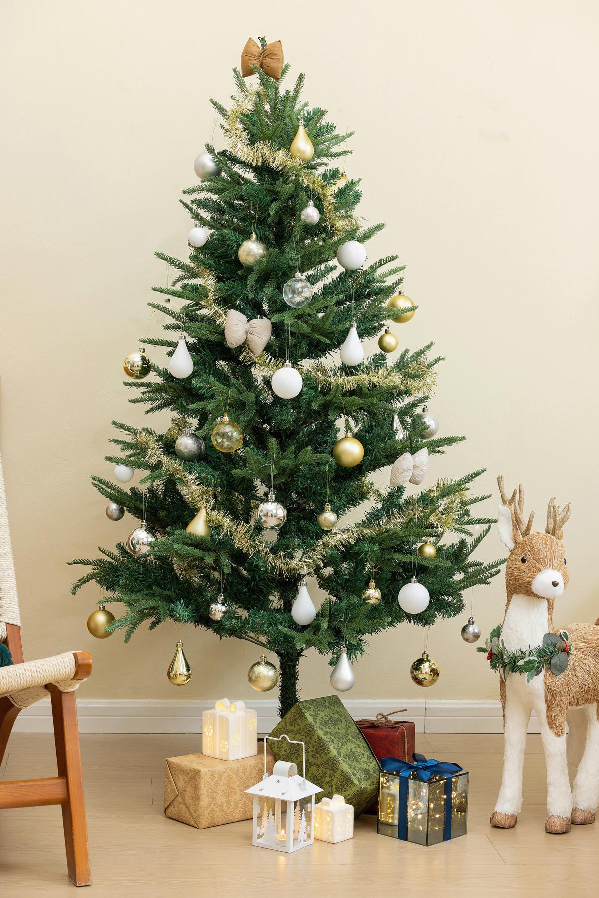 Christbaumkugel-Set Ana - Silberfarben, KONVENTIONELL, Kunststoff (6cm) - Luca Bessoni