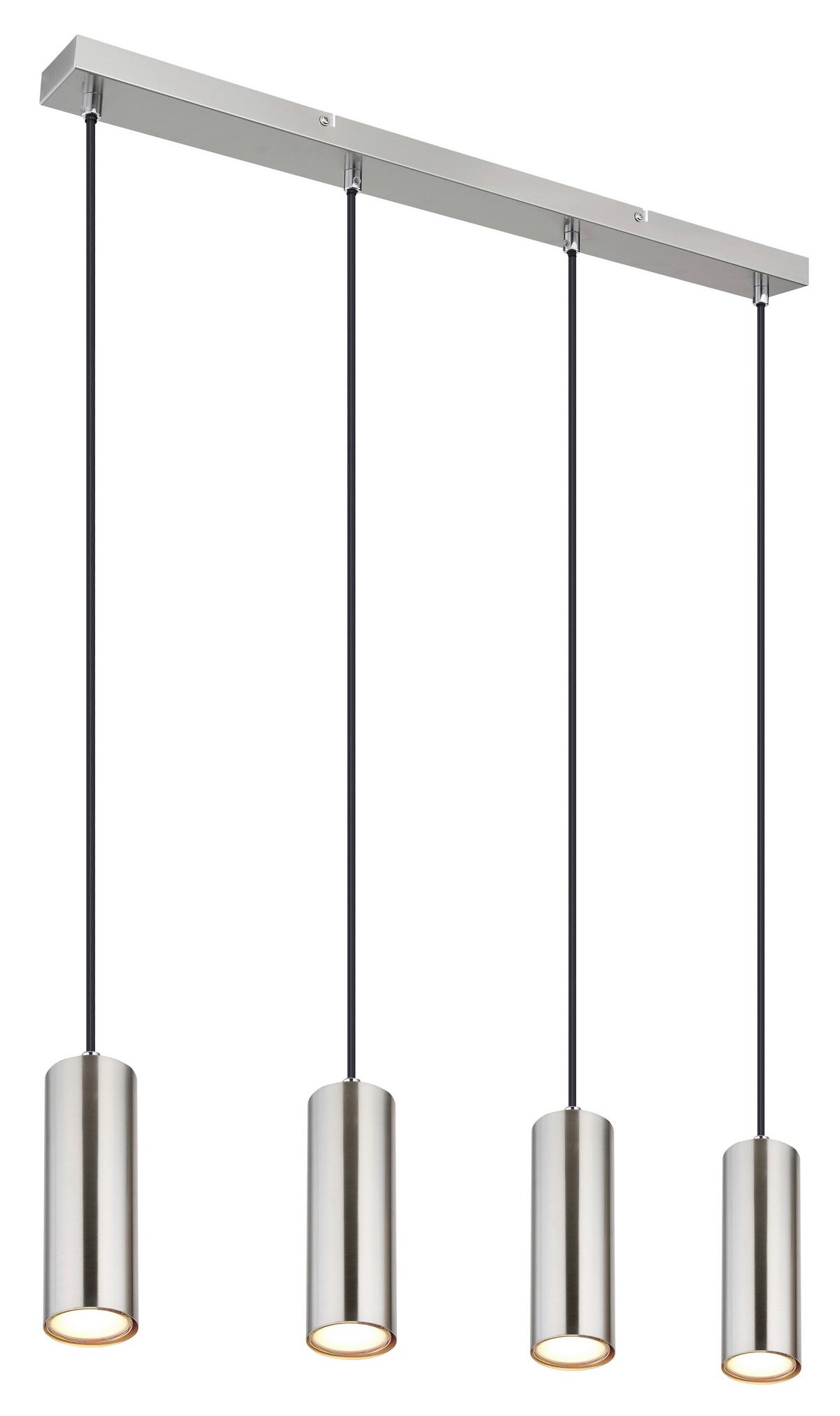 Hängeleuchte H: 120 cm 4-Flammig, Chromfarben - Chromfarben, Design, Metall (65/6/120cm) - Globo
