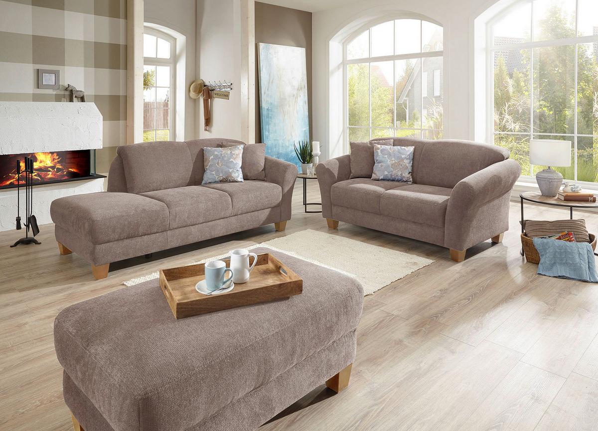 Récamiere Gotland V, Taupe B: 194 cm - Taupe/Naturfarben, KONVENTIONELL, Textil (194/84/91cm) - Sit & More