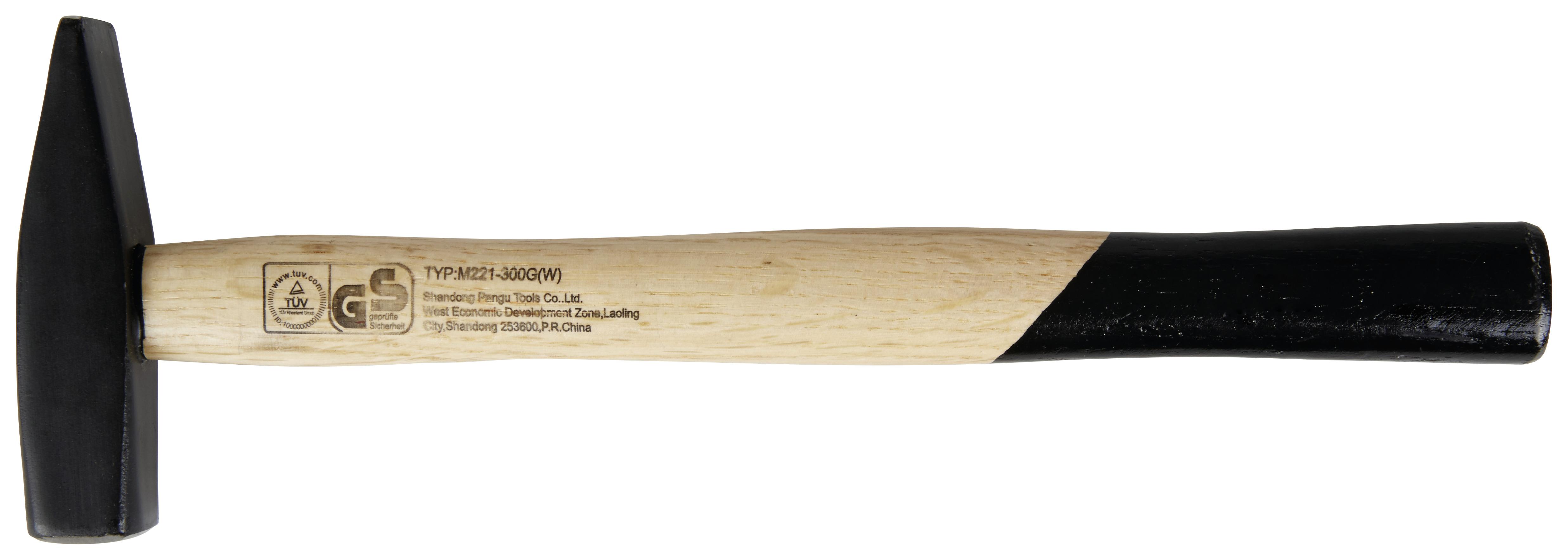 Schlosserhammer 300 G, Stahl/ Esche Mit Ergonom. Stiel - Hellbraun/Schwarz, KONVENTIONELL, Holz/Metall (0,3kg)