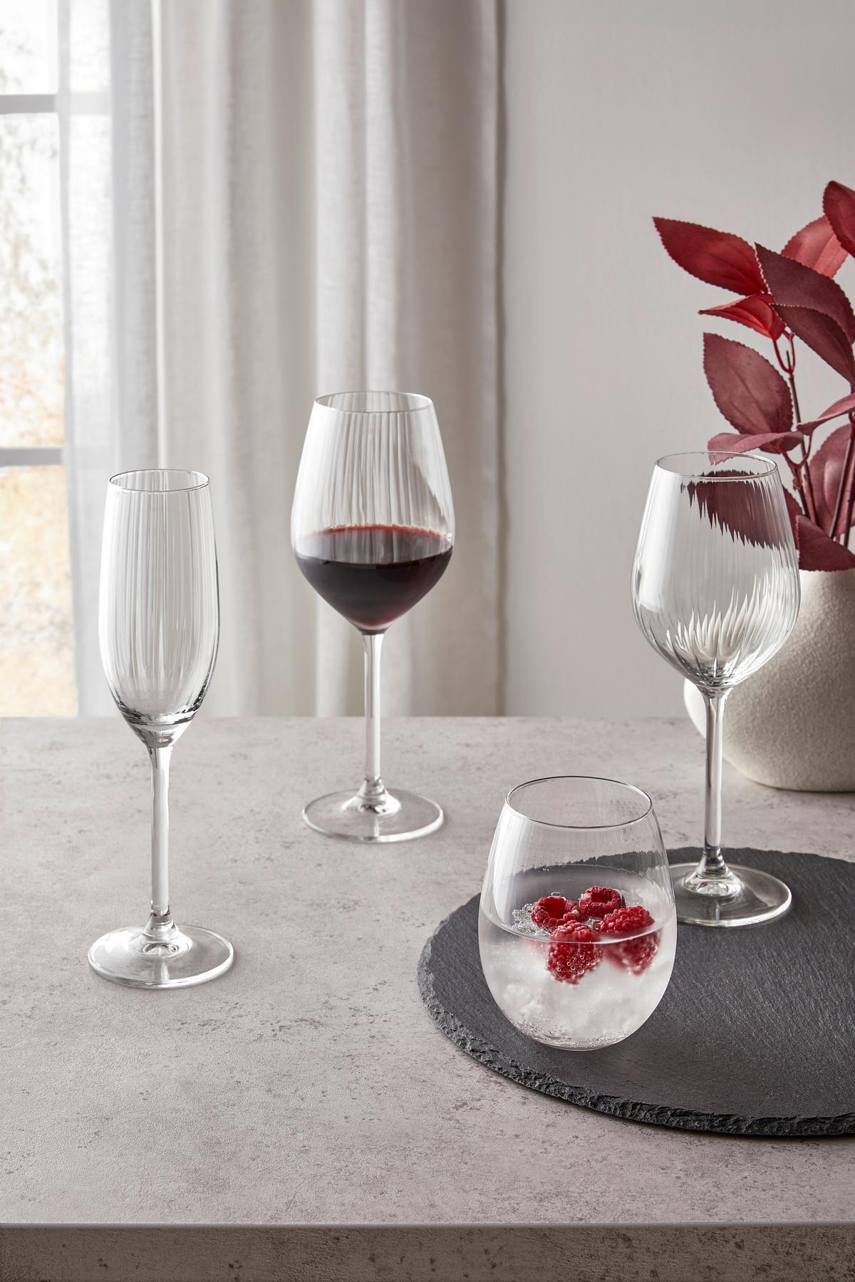 Sada sklenic ROSEMARY - RED - čiré, Moderní, sklo - Mömax