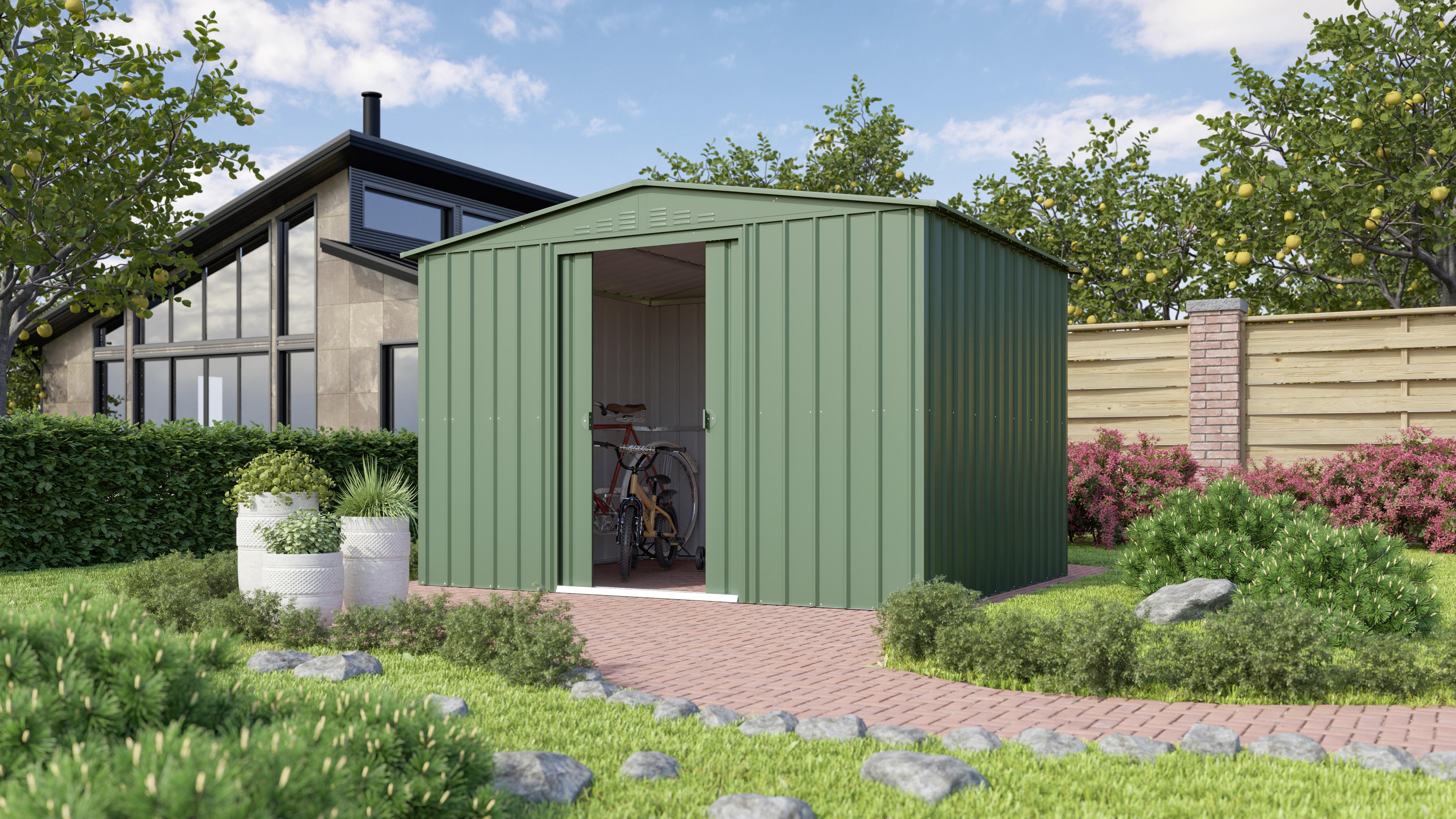 Gerätehaus ohne Boden 308x202x309 cm - Dunkelgrün, Basics, Metall (308/202/309cm)