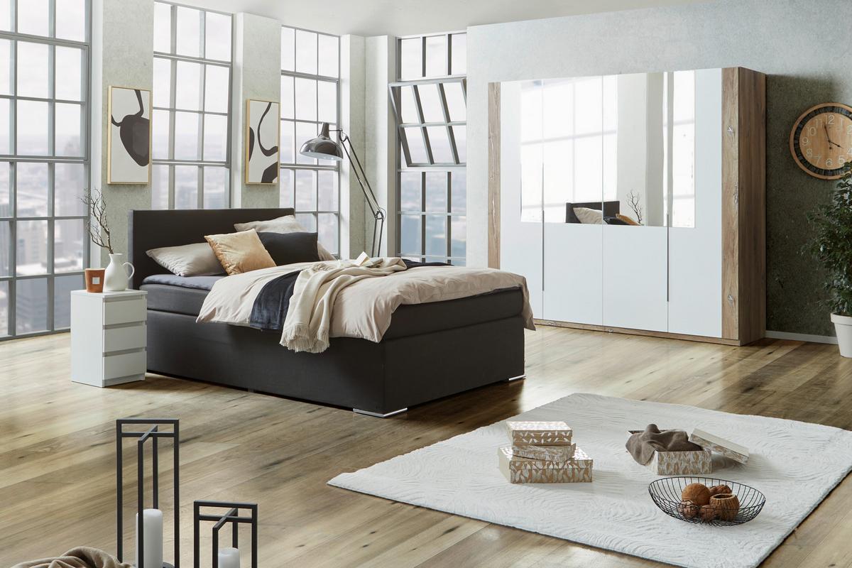 Skříň s otočnymi dveřmi COMPLETE-BP- - bílá/barvy dubu, Konvenční, kompozitní dřevo/plast (228/215/60cm)