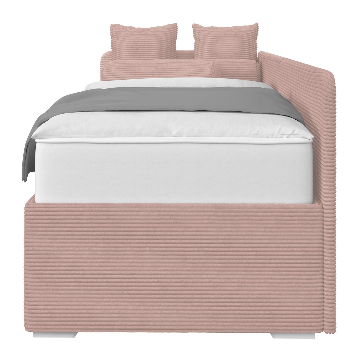 Kárpitozott Ágy Remi 90/200cm - rózsaszín, Modern, textil/fa (90/200cm)