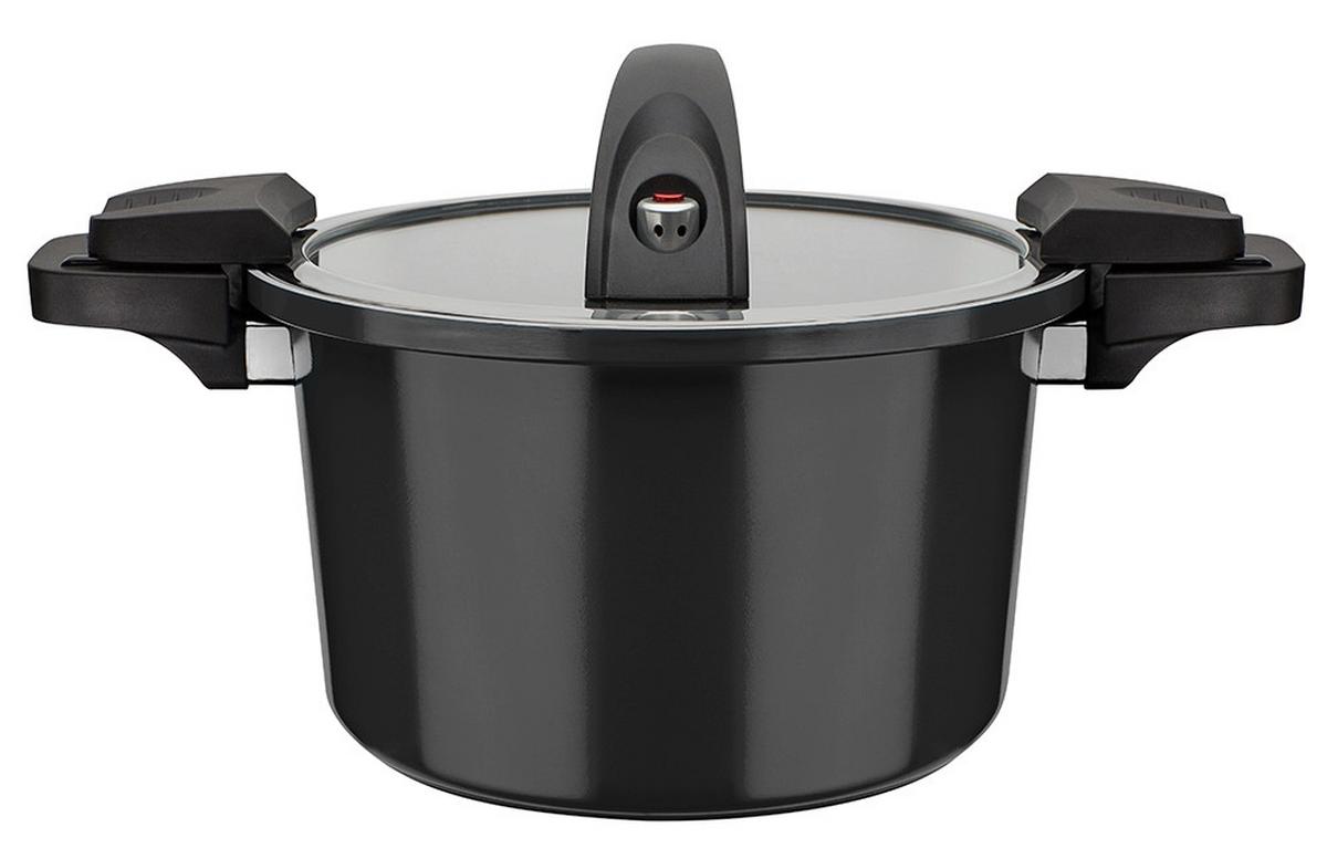 Kochtopf 6 l Aluminium, schwarz - Schwarz, Basics, Metall (24/16cm) - GSW