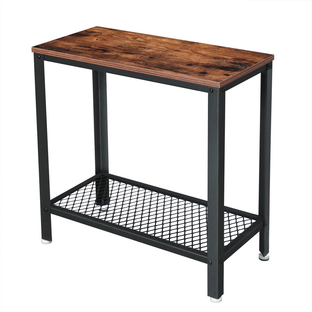 ODKLÁDACÍ STOLEK LET31BX - černá/hnědá, Trend, kov/kompozitní dřevo (60/60/30cm) - Boxxx
