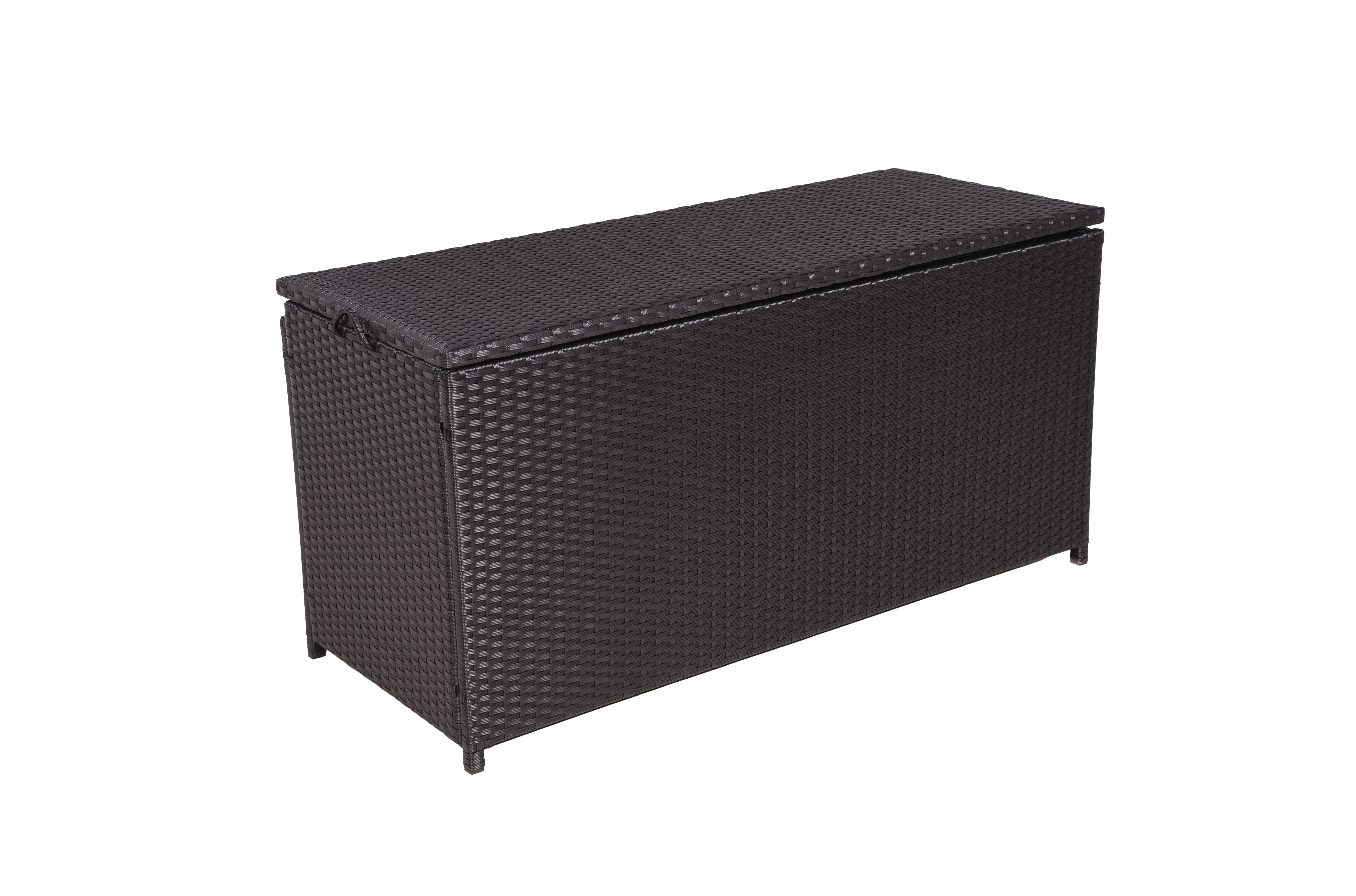 Kissenbox Patras - Schwarz, Basics, Kunststoff/Metall (50/60/120cm) - Gardenson