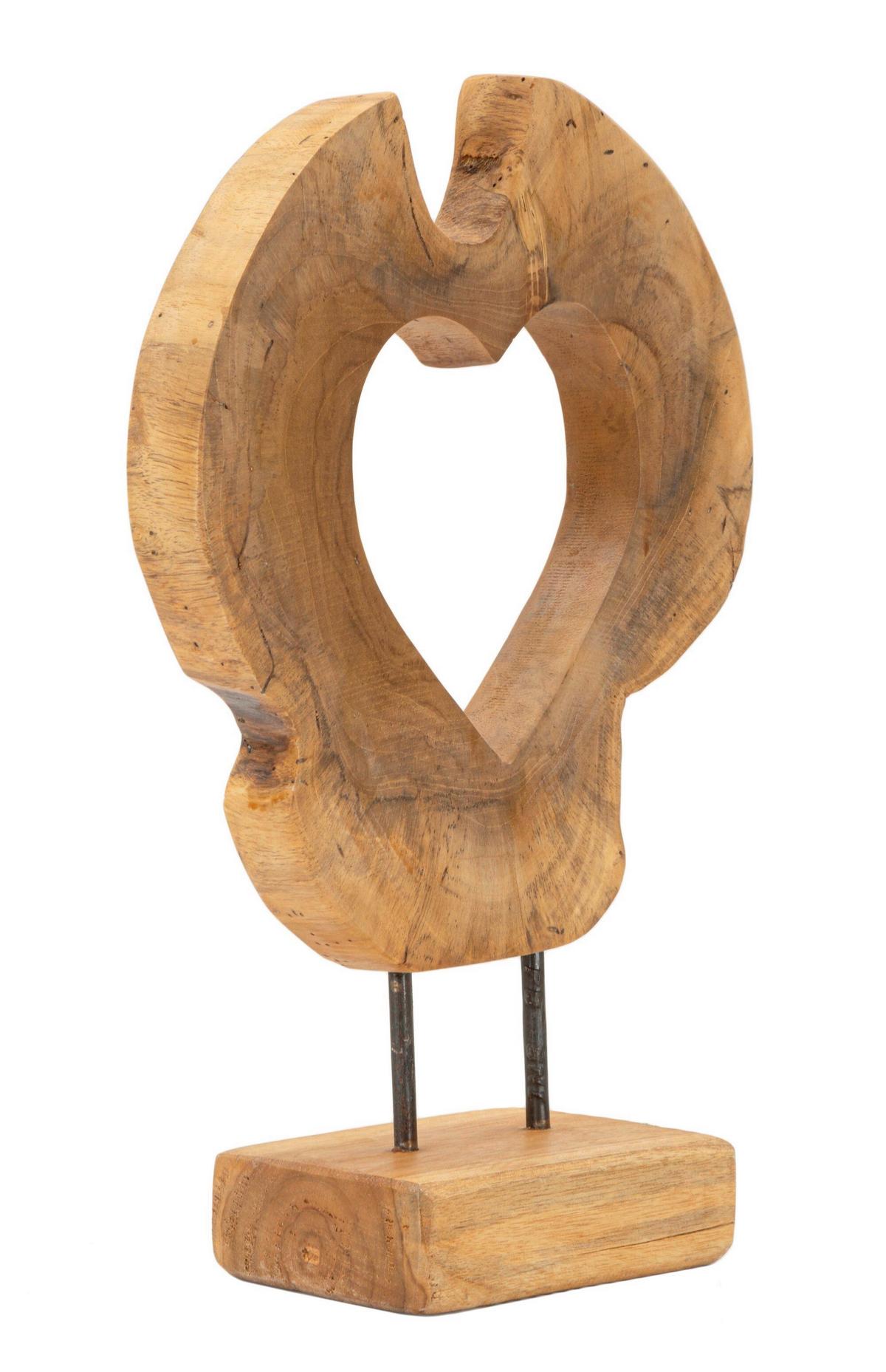 Skulptur Hasi Teak Braun, B: 28 cm - Braun, Basics, Holz (28/38/10cm)
