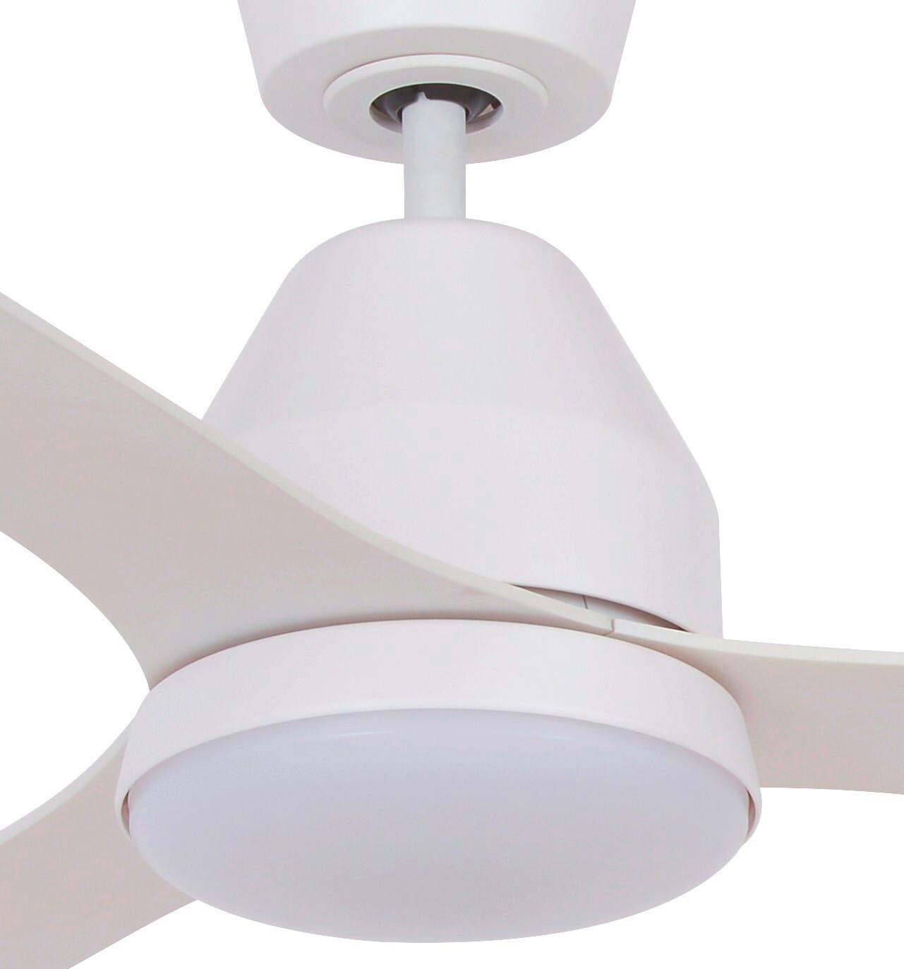 Deckenventilator Whitehaven Weiß 3-Flügel, LED-Leuchte - Weiß, Basics, Kunststoff (142/33cm) - P & B