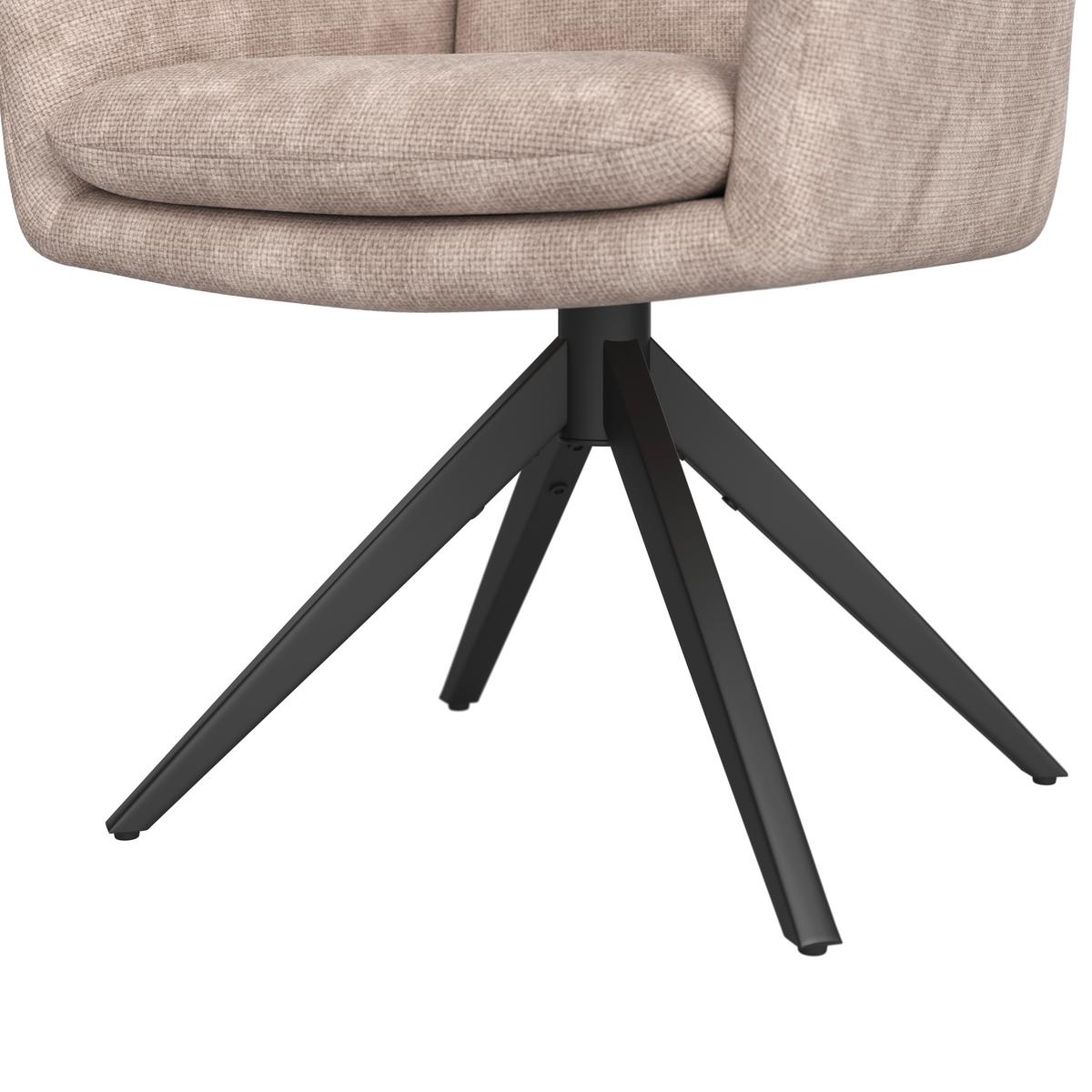 STOLIČKA S PODRÚČKAMI LAURIN - čierna/taupe, Modern, kov/drevo (59/93/63cm) - Bessagi Home