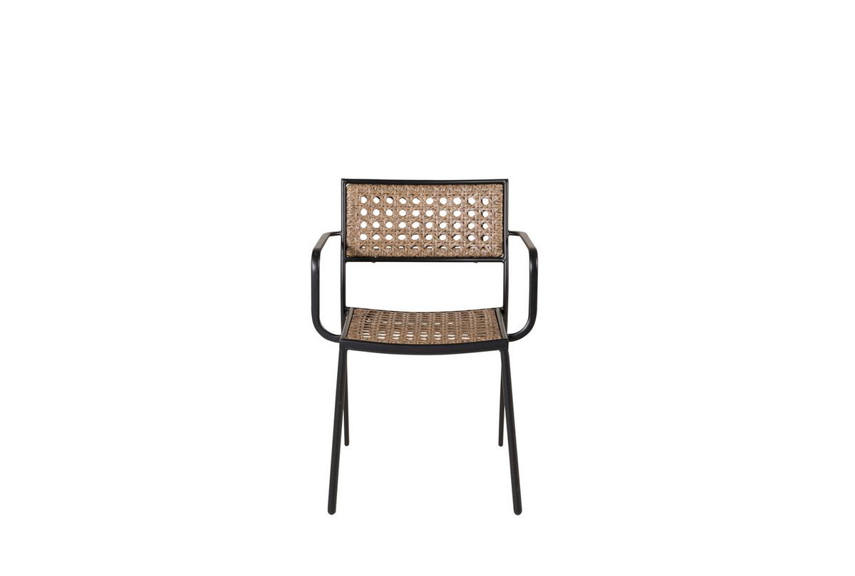 Gartenstuhl-Set Paola Metall, Kunststoff - Schwarz, KONVENTIONELL, Kunststoff/Metall (56/80/59cm) - Gardenson