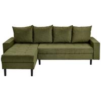 Ecksofa Boston, D. Grün S: 157x231 cm - Dunkelgrün/Schwarz, KONVENTIONELL, Textil (157/231cm) - P & B