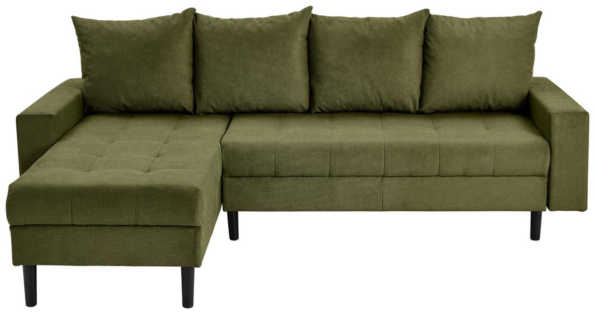 Ecksofa Boston, D. Grün S: 157x231 cm - Dunkelgrün/Schwarz, KONVENTIONELL, Textil (157/231cm) - P & B