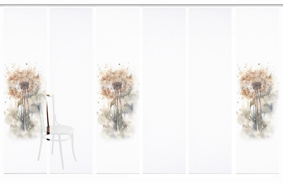 Flächenvorhang Amarande 6er Set - Hellgrau/Naturfarben, Natur, Textil (60/245cm)