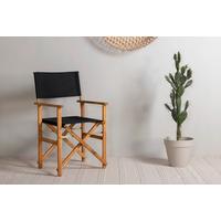 Klappstuhl Marion - Schwarz/Akaziefarben, KONVENTIONELL, Holz/Textil (53/90/55cm) - Gardenson