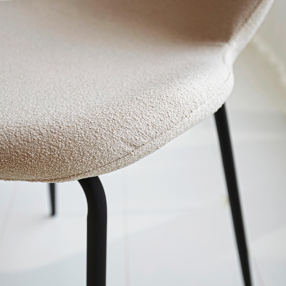 Stuhl-Set Caen Beige B: 50 cm - Beige/Schwarz, MODERN, Textil/Metall (50/88,5/42cm) - MID.YOU