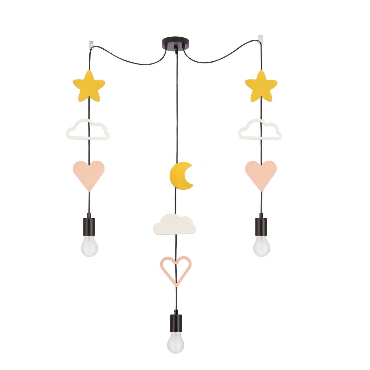 Kinderhängeleuchte 33-27542 Trio Hcsm - Pink/Goldfarben, Basics, Holzwerkstoff/Metall (100/15/100cm)