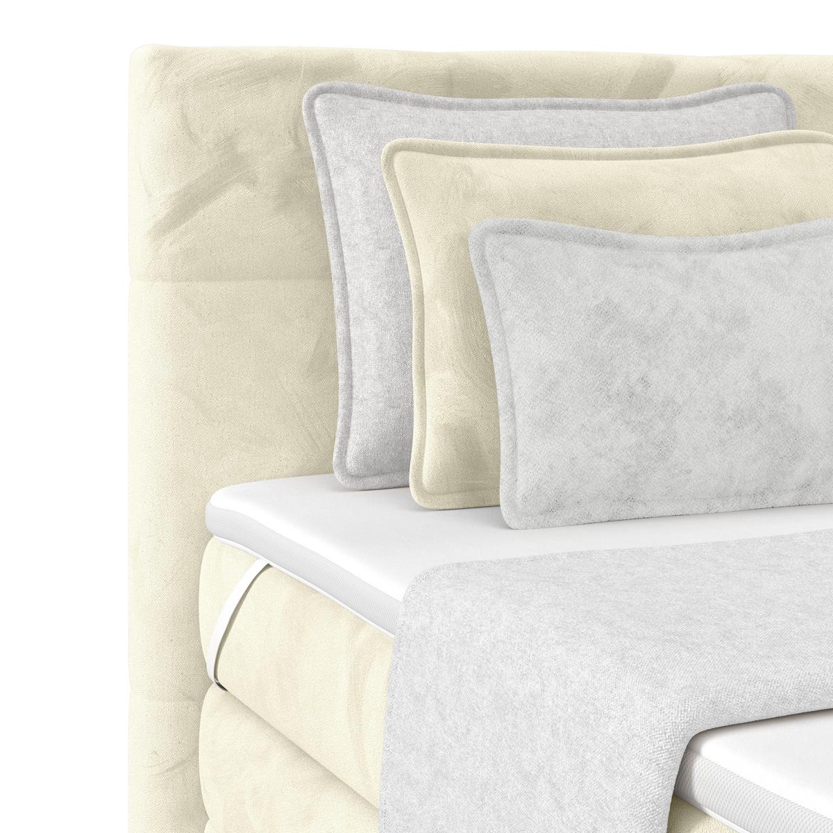 Boxspringbett mit Topper und Bettkasten 180x200 cm Medino - Champagner, KONVENTIONELL, Holz/Holzwerkstoff (180/200cm) - Luca Bessoni