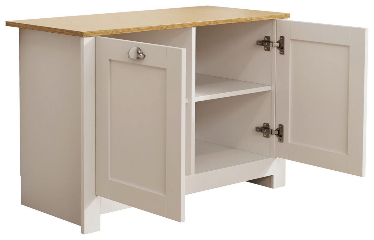Kommode Balusa Weiß, Eiche Dekor B: 89 cm - Honigeiche/Weiß, LIFESTYLE, Holzwerkstoff (89/60/40cm) - MID.YOU