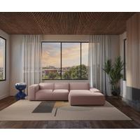 Ecksofa Hannah Rosa 304x200 cm - Schwarz/Rosa, Design, Textil (304/200cm) - MID.YOU