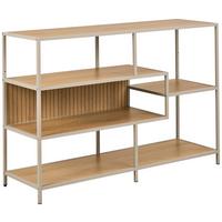 Regál sivá/ drevodekor - sivá/farba duba, Modern, kov/kompozitné drevo (114/78/35cm) - Bessagi