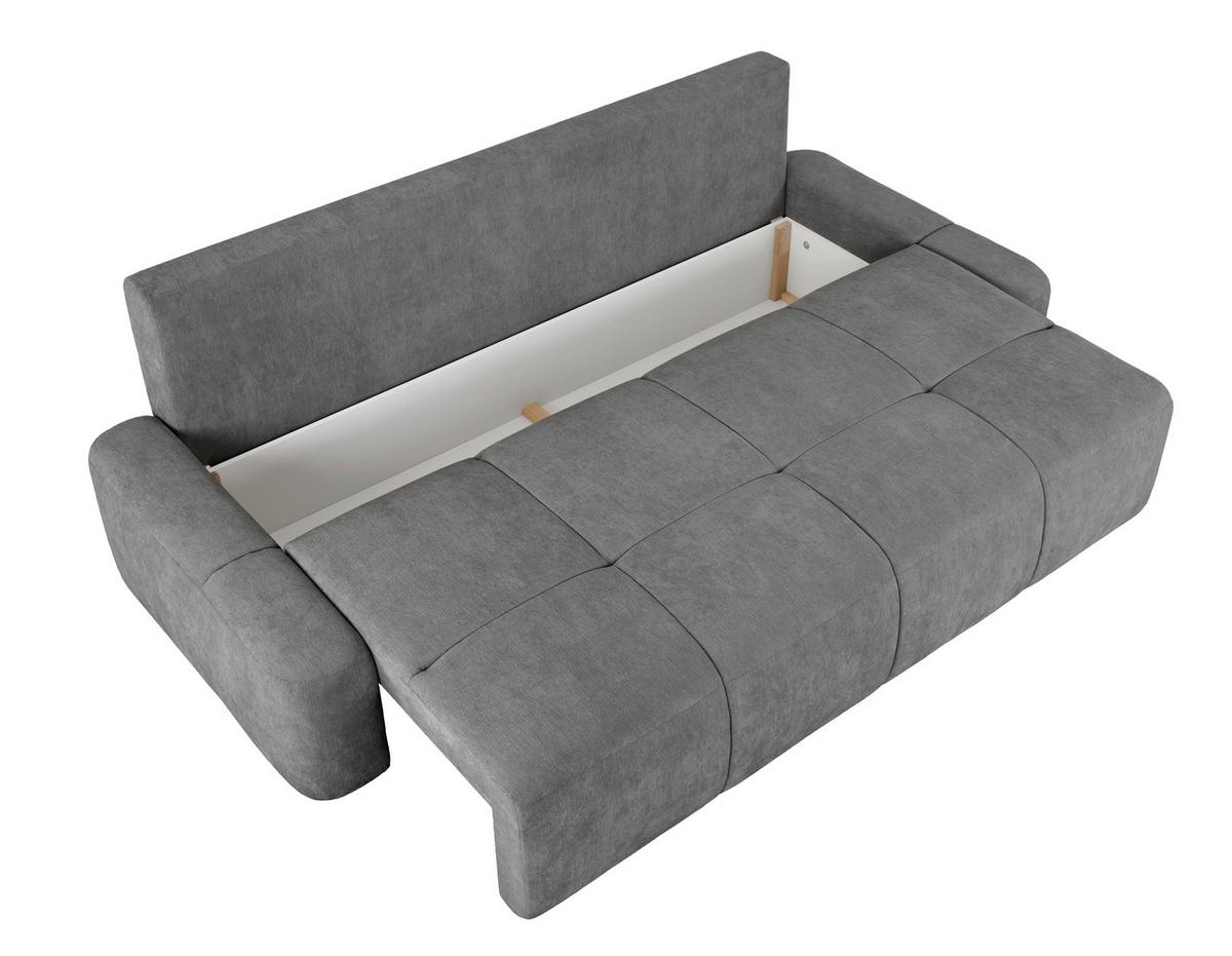 Schlafsofa Hello Lux 3Dl Grau B: 240cm - Schwarz/Grau, Design, Textil (240/93/108cm) - MID.YOU