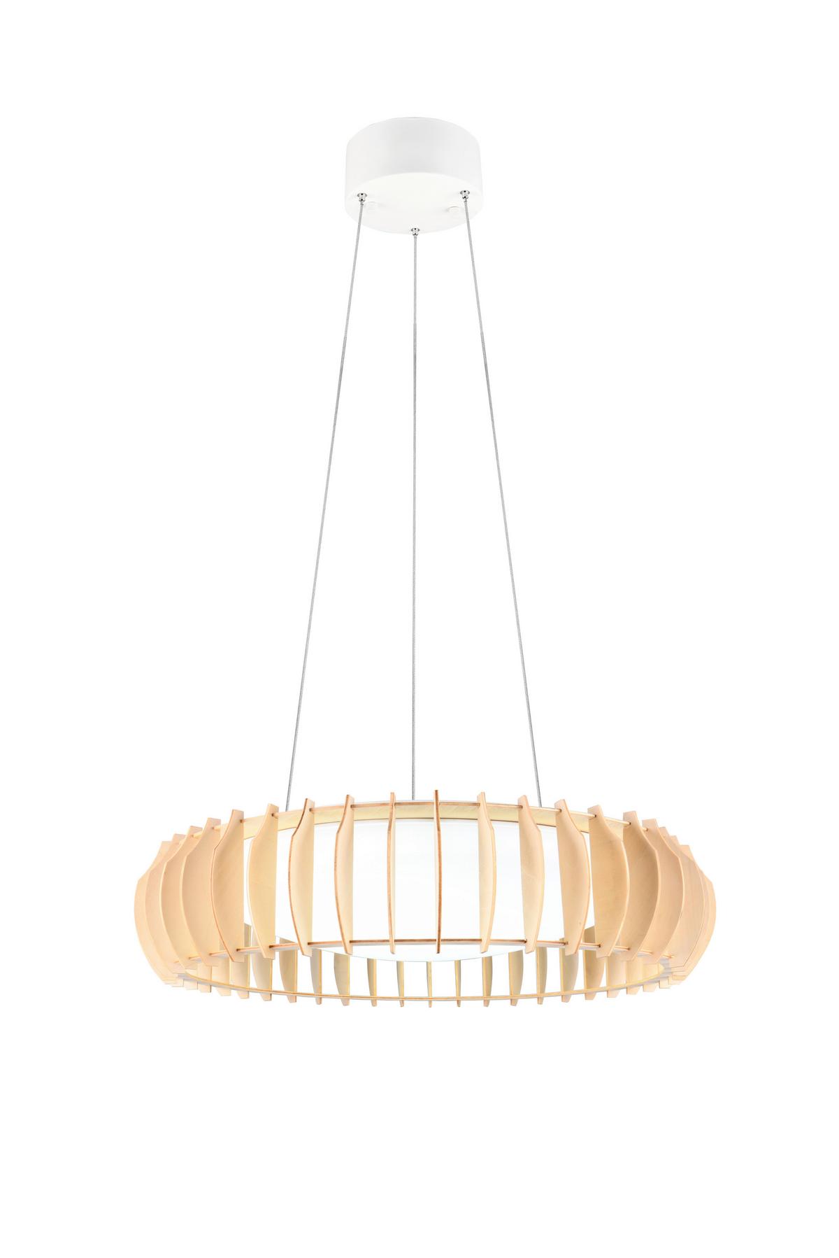 Led-pendelleuchte R32171930 Monte - Naturfarben/Weiß, Natur, Holz/Kunststoff (60/150cm)