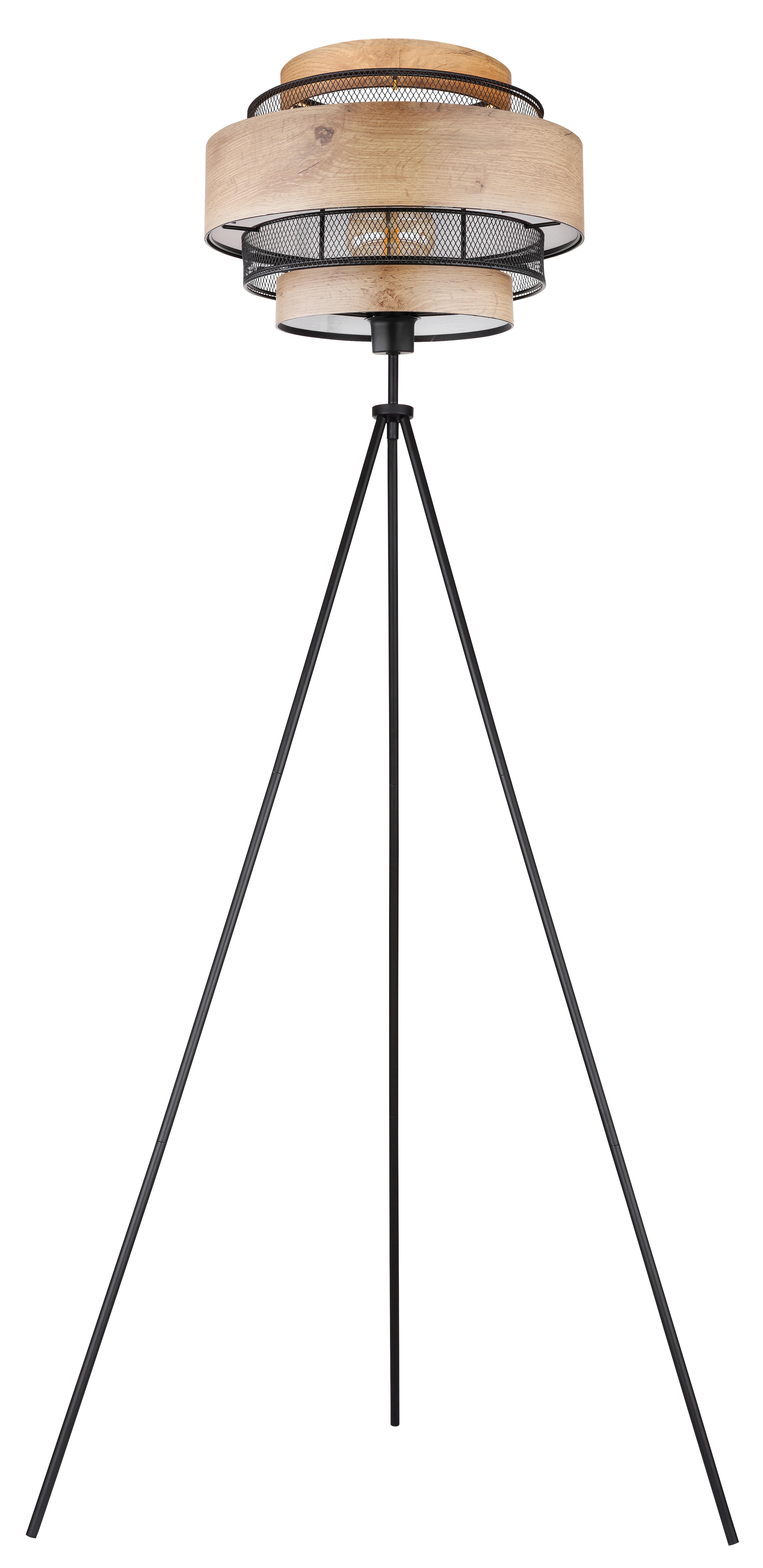 Stehleuchte 15650s - Schwarz/Braun, Design, Holzwerkstoff/Metall (60/150cm) - Globo