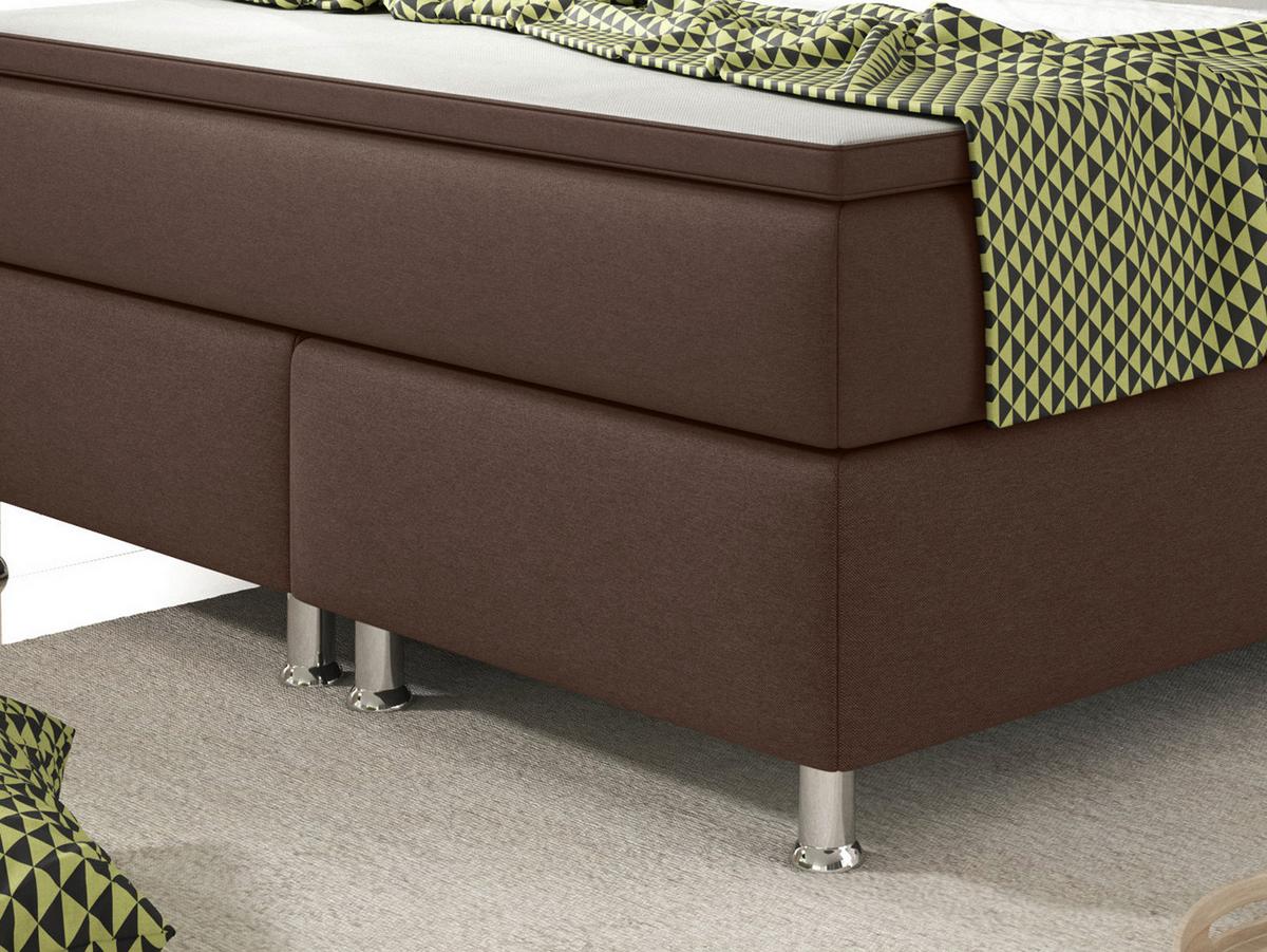 Boxspringbett Mit Topper 140x200 Köln - Silberfarben/Braun, KONVENTIONELL, Textil (140/115/210cm) - MID.YOU